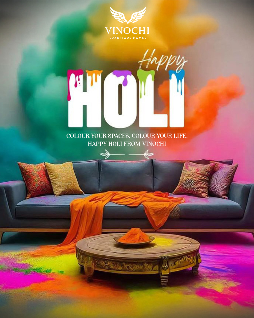 Colour your spaces. Colour your life. ✨
This Holi, let every shade reflect elegance, warmth, and celebration in your home.

Bring home designs that speak luxury and timeless beauty.

✨ Celebrate with Vinochi Luxurious Homes.
Visit our showroom in Sector 82, Mohali and transform your space today.

📍 Plot no. 501, Sector 82, JLPL, Mohali
📞7743000818

[Luxury homes Mohali, elegant home designs, timeless decor, Holi-inspired interiors, Vinochi Luxurious Homes, Sector 82 showroom]
