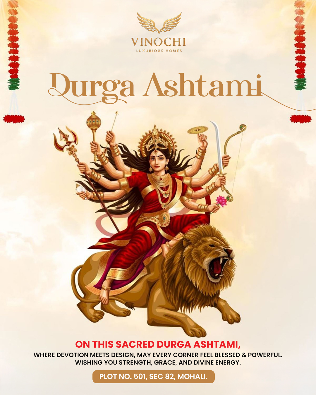 Strength in every corner. Grace in every detail. ✨

This Durga Ashtami, may your home carry the same power, balance, and beauty that Maa Durga represents. A space that feels protected, elevated, and truly yours.

Design your home with intention. Live it with pride.
With Vinoci Luxurious Homes.

📍 Plot No. 501, Sec 82, Mohali
📞 Visit us today to explore

[Durga Ashtami wishes, luxury home interiors Mohali, Vinoci furniture, premium home design, luxury furniture India, elegant living spaces, festive home decor, modern luxury homes Punjab]