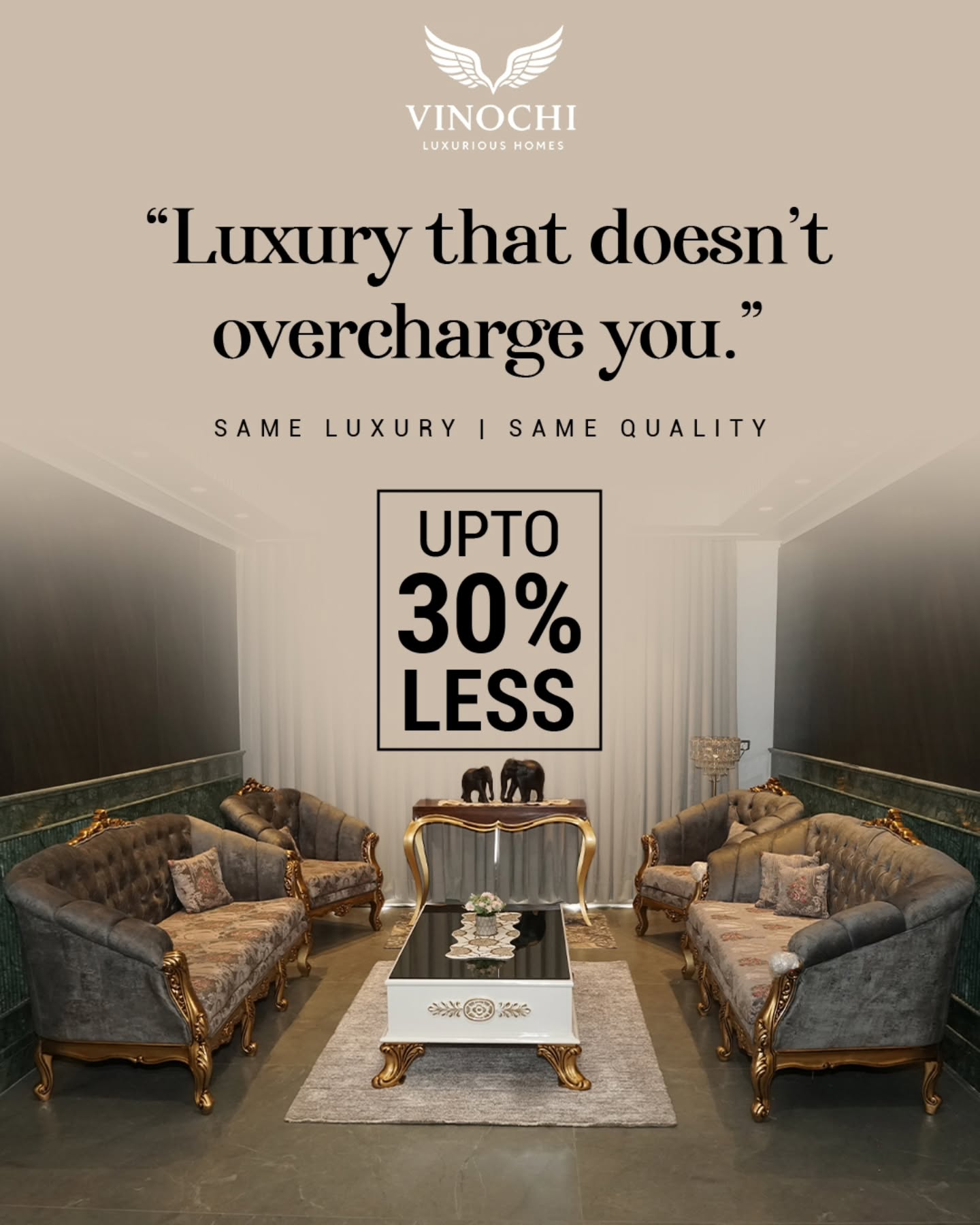 Luxury that doesn’t overcharge you.
 Same quality. Same look.
 Just up to 30% less than the market.
Visit us. See it for yourself.
📍 Plot no. 501, Sector 82, JLPL Industrial Area, Mohali
 📞 077430-00978
 🌐 www.preciousmarblemohali.com | www.singlaandsons.com

 [luxury furniture Mohali, premium sofas, affordable furniture, Vinouchi furniture, home furniture Mohali, designer sofas]