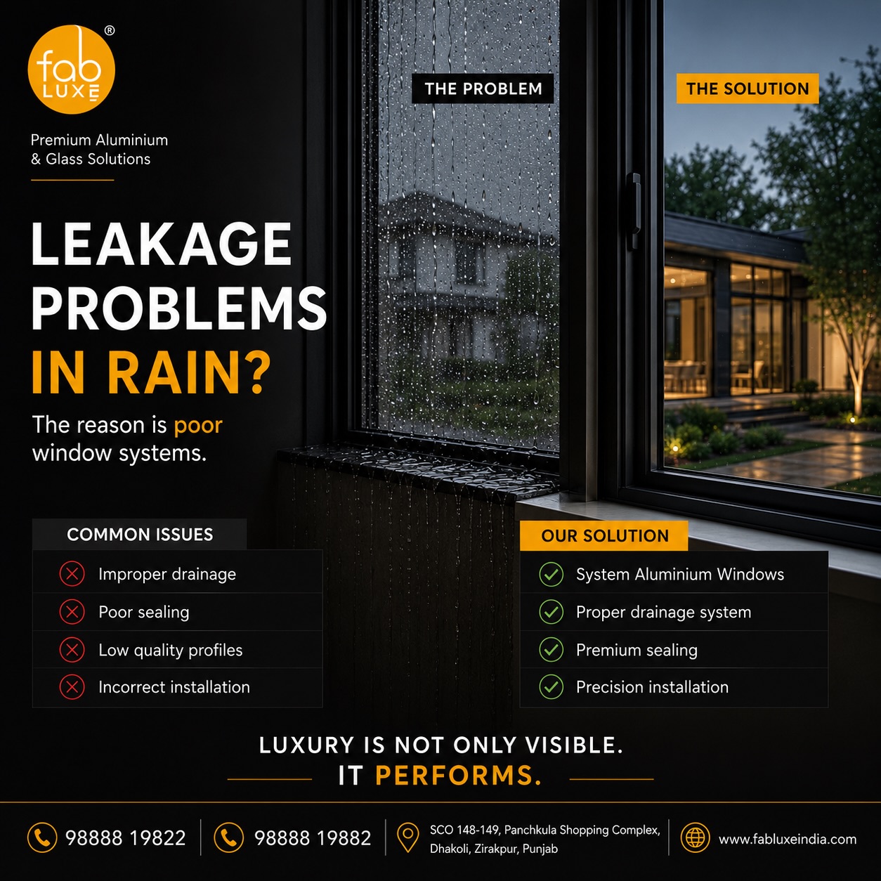 Most window leakages are not caused by rain.
They happen because of:
β Poor drainage systems
β Weak sealing
β Cheap profiles
β Incorrect installation
A premium window system is not just about looks.
It protects your home for years.
System Aluminium Windows by FABLUXE are designed for:
β Better sealing
β Proper water drainage
β Smooth performance
β Long-lasting durability
Because true luxury performs beautifully.
π FABLUXE β Premium Aluminium & Glass Solutions
SCO 148-149, Panchkula Shopping Complex, Dhakoli, Zirakpur, Punjab
π 98888 19822
π www.fabluxeindia.com
#SystemWindows #AluminiumWindows #LuxuryHomes #ModernArchitecture WindowSolutions