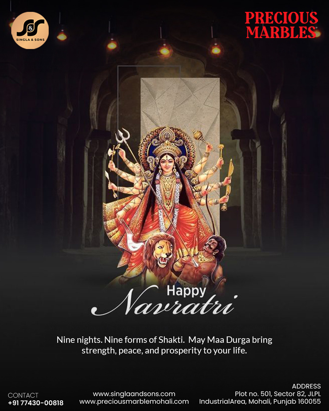 Nine nights of devotion. Nine forms of divine power. 🌺
As Maa Durga arrives, may your life be filled with courage, peace, and abundance.
Celebrate the spirit of Navratri with faith, positivity, and new beginnings.
Wishing you and your family a blessed Navratri. ✨

Visit us for more updates and celebrations.

[Navratri wishes, Navratri 2026, Happy Navratri, Maa Durga blessings, festival greetings, Indian festivals, Navratri celebration, Shakti festival, Navratri vibes, festive wishes]