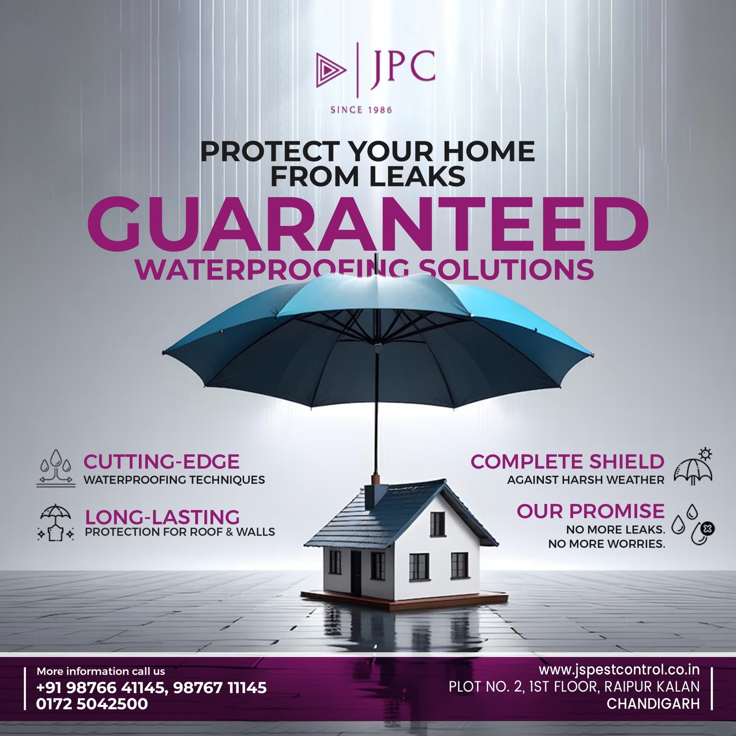 💧🏠 JS Pest Control – Expert Waterproofing Solutions You Can Trust! 🔧✨

Tired of damp walls, ceiling leaks, or water seepage? JS Pest Control offers professional waterproofing services to keep your home dry, strong, and protected from moisture damage.

✅ Roof, Bathroom, Kitchen & Basement Waterproofing
✅ Prevents Dampness, Mold & Structural Damage
✅ Long-Lasting, Weatherproof Coatings
✅ Quick, Reliable & Affordable Service

Say goodbye to leaks and hello to peace of mind with our expert waterproofing solutions!
.
.
.
#JSWaterproofing #LeakFreeLiving #WaterproofYourHome #DryAndSafe #HomeProtection