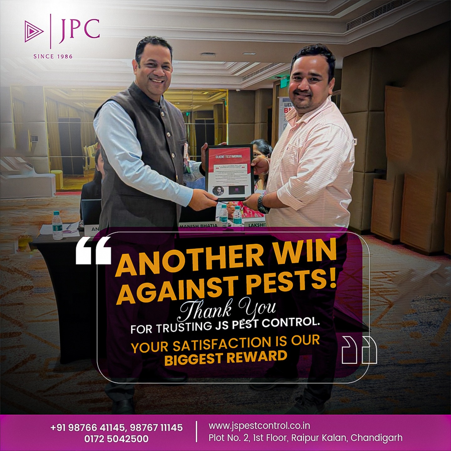 🐜🚫 JS Pest Control – Your Ultimate Pest Protection! 🏠✨

Unwanted pests can be a nuisance, causing damage and health risks. JS Pest Control is here to provide reliable, safe, and effective pest management solutions for your home and business.

✅ Comprehensive Pest Control Services (Termites, Rodents, Mosquitoes & More)
✅ Eco-Friendly & Safe Solutions
✅ Expert Team with Proven Results
✅ Customized Plans for Long-Term Protection

Keep your space clean, safe, and pest-free with JS Pest Control! 🌟

📞 Call or DM us today to book your service!