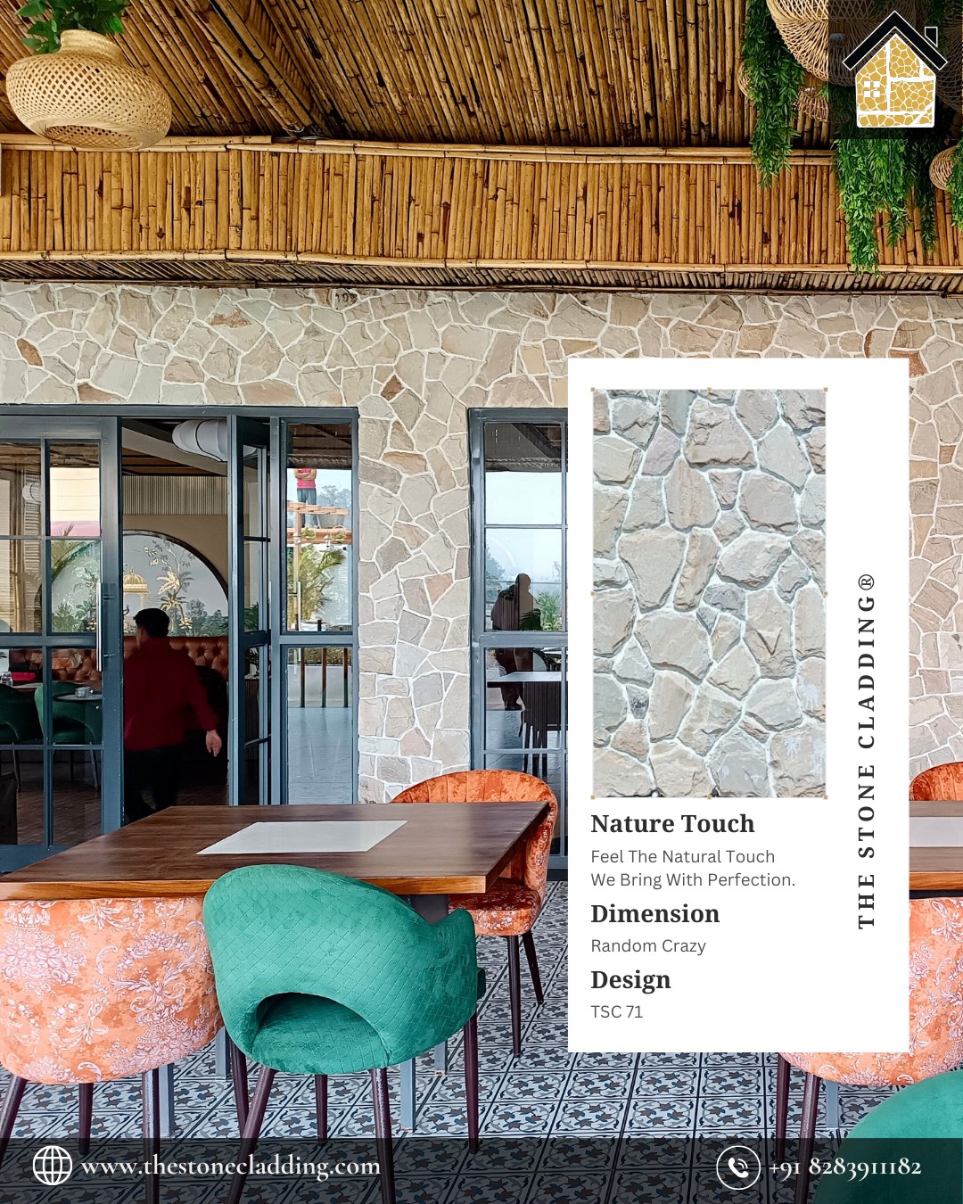 𝐁𝐫𝐢𝐧𝐠 𝐭𝐡𝐞 𝐁𝐞𝐚𝐮𝐭𝐲 𝐨𝐟 𝐍𝐚𝐭𝐮𝐫𝐞 𝐭𝐨 𝐘𝐨𝐮𝐫 𝐖𝐚𝐥𝐥𝐬 🪨✨

Transform your space with our 𝐍𝐚𝐭𝐮𝐫𝐞 𝐓𝐨𝐮𝐜𝐡 – 𝐑𝐚𝐧𝐝𝐨𝐦 𝐂𝐫𝐚𝐳𝐲 𝐃𝐞𝐬𝐢𝐠𝐧, crafted to give your walls a timeless stone texture and a luxurious natural feel.

Perfect for cafés, restaurants, feature walls, and premium interiors, this design adds warmth, elegance, and a truly distinctive look to any space.

✨ Feel the natural touch. Experience the perfect finish.

📞 𝐂𝐚𝐥𝐥 𝐔𝐬: +𝟗𝟏 𝟖𝟐𝟖𝟑𝟗 𝟏𝟏𝟏𝟖𝟐

📍 𝐕𝐢𝐬𝐢𝐭 𝐎𝐮𝐫 𝐒𝐡𝐨𝐰𝐫𝐨𝐨𝐦𝐬:
•⁠ ⁠𝐌𝐨𝐡𝐚𝐥𝐢 𝐃𝐢𝐬𝐩𝐥𝐚𝐲: Plot 970, JLPL, Industrial Area, Sector 82
•⁠ ⁠𝐏𝐚𝐭𝐢𝐚𝐥𝐚 𝐃𝐢𝐬𝐩𝐥𝐚𝐲: Plot D67, Focal Point
•⁠ ⁠𝐉𝐚𝐥𝐚𝐧𝐝𝐡𝐚𝐫 𝐃𝐢𝐬𝐩𝐥𝐚𝐲: Village Khambra, Nakodar Road