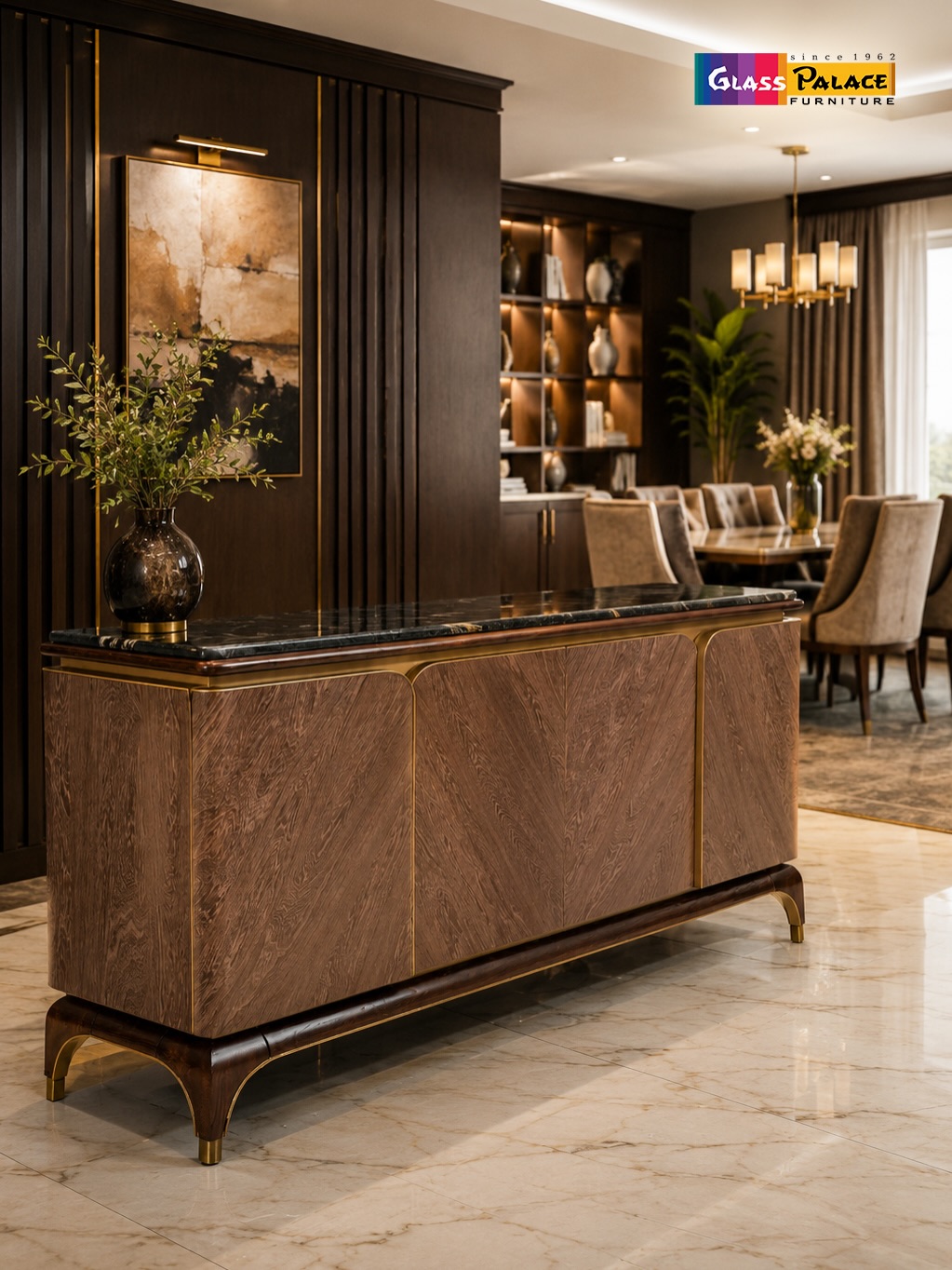 Make a Statement Before You Say a Word. ✨

Your entryway sets the tone for your entire home—and this designer console table does it beautifully. Featuring rich wood textures, elegant brass accents, and a luxurious marble top, it’s the perfect blend of sophistication and functionality.

Whether styled with décor, artwork, or everyday essentials, this timeless piece adds effortless charm to any space.

📍 Available at all 3 Glass Palace Furniture Showrooms:

Mohali
📍 Plot No. 130, Sector 82, JLPL Industrial Area, SAS Nagar, Punjab
📞 +91 76961 11122

Dera Bassi
📍 Chandigarh–Ambala Highway, Near Toll Plaza, Dera Bassi, Punjab
📞 +91 85580 00666

Panchkula
📍 Plot No. 286, Industrial Area Phase 1, Panchkula, Haryana
📞 +91 98781 86363

Visit Glass Palace Furniture and discover premium furniture that transforms every corner of your home into a masterpiece.

#GlassPalaceFurniture #ConsoleTable #LuxuryFurniture #DesignerFurniture #EntrywayDecor ModernInteriors LuxuryLiving HomeDecor PremiumFurniture InteriorDesign Mohali DeraBassi Panchkula TricityFurniture