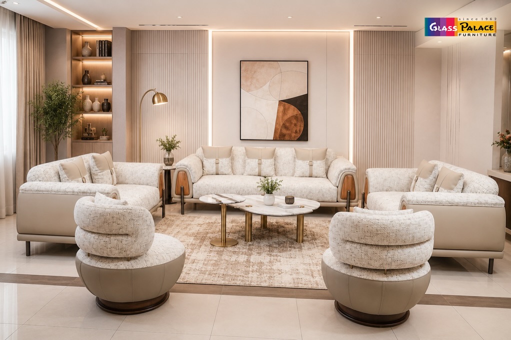 A sofa isn’t just where you sit - it’s where life happens. ✨

From morning coffees to evening conversations, create moments that matter with a sofa that’s as comfortable as it is beautiful. Designed with premium craftsmanship, elegant textures, and timeless style, this statement piece transforms every living room into a space you’ll love coming home to.

Visit Glass Palace Furniture and explore Tricity’s largest collection of premium luxury sofa sets, curated to suit every home and every style.👇
📍 Dera Bassi – Chandigarh–Ambala Highway, Near Toll Plaza, Dera Bassi, Punjab 📞 85580-00666
📍 Mohali – Plot No. 130, Sector 82, JLPL Industrial Area, Sahibzada Ajit Singh Nagar, Punjab 📞 76961-11122
📍 Panchkula – Plot No. 286, Industrial Area Phase 1, Panchkula, Haryana 📞 98781-86363

#GlassPalaceFurniture #LuxuryLiving #PremiumSofas #SofaDesign #LivingRoomGoals ModernInteriors LuxuryFurniture HomeDecor InteriorInspiration DesignerFurniture ElegantHomes FurnitureShopping Mohali Panchkula DeraBassi TricityHomes
