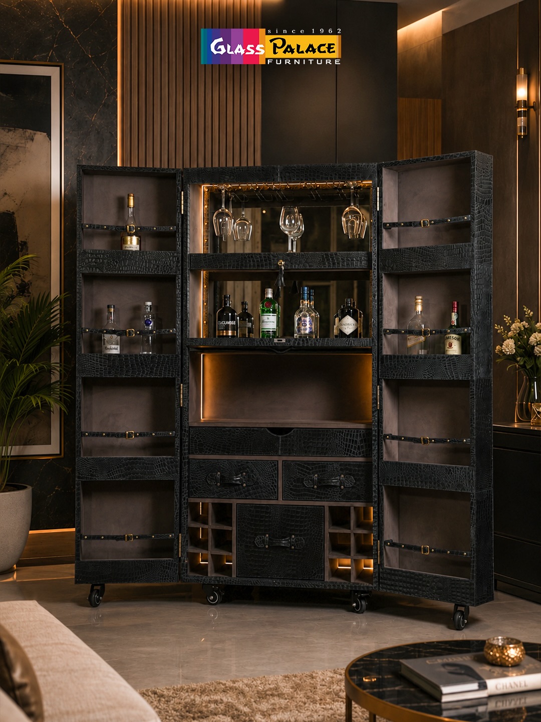🍷 Make Every Pour a Statement.

Bold, sophisticated and effortlessly luxurious — this bar cabinet is designed to turn your home bar into a true centrepiece. ✨

With its statement-making finish, elegant storage and refined detailing, it’s more than a cabinet—it’s an experience.

Bring home furniture that reflects your taste.
Visit your nearest Glass Palace Furniture showroom today!

📍 Dera Bassi
Chandigarh–Ambala Highway, Near Toll Plaza, Punjab
📞 +91 85580-00666

📍 Mohali
Plot No. 130, Sector 82, JLPL Industrial Area, Sahibzada Ajit Singh Nagar, Punjab
📞 +91 76961-11122

📍 Panchkula
Plot No. 286, Industrial Area Phase 1, Panchkula, Haryana
📞 +91 98781-86363

#GlassPalaceFurniture #BarCabinet #HomeBar #LuxuryFurniture #LuxuryInteriors HomeDecor InteriorDesign StatementFurniture BarFurniture PremiumFurniture ElegantInteriors HomeStyling FurnitureDesign