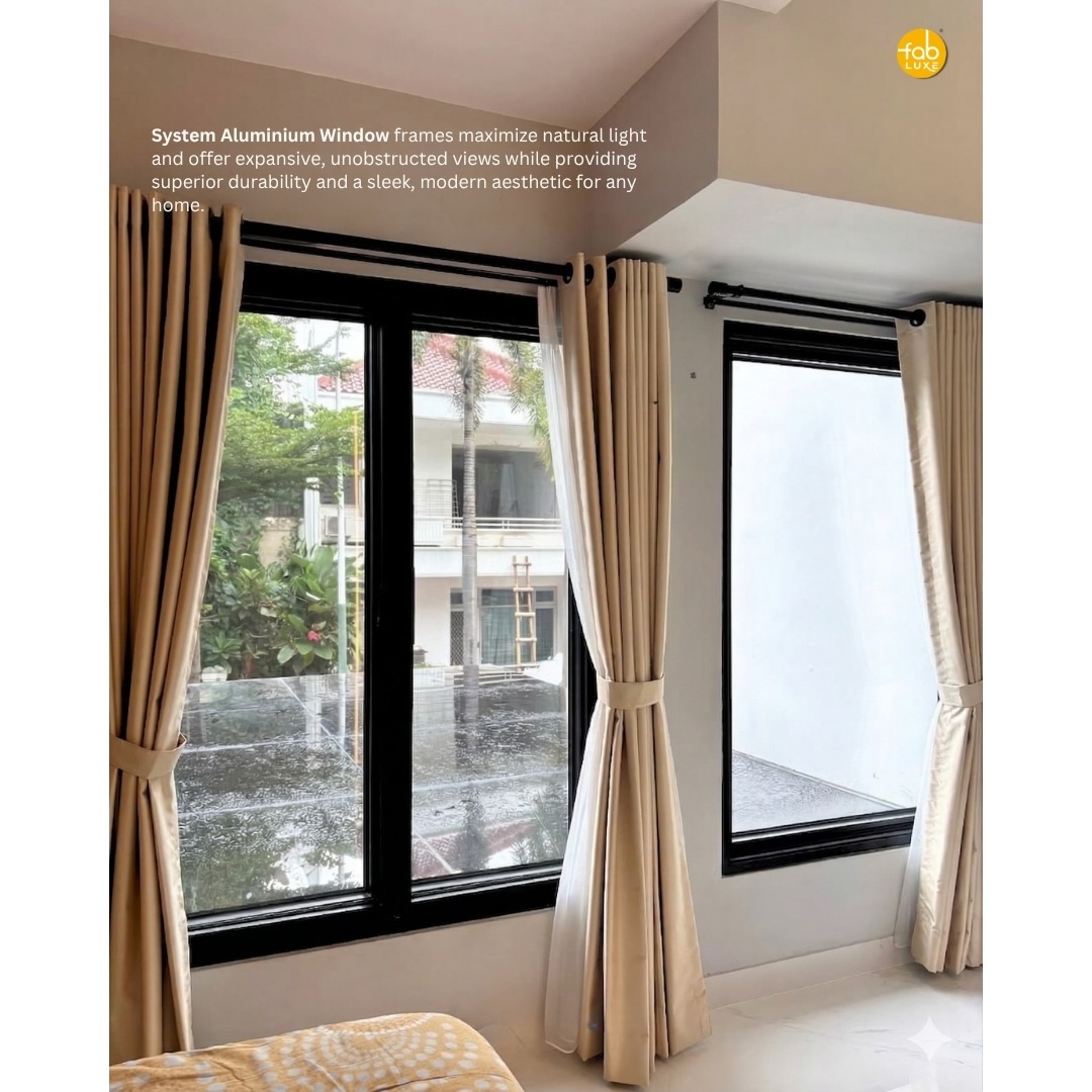 System Aluminium Window ✨

Sleek. Neat. Modern.
Experience the perfect blend of style, durability, and functionality with System Aluminium Window.

✔ Transparent net for insect protection & better air circulation
✔ Slim frames for maximum natural light & clear views
✔ Strong, long-lasting & low-maintenance design

Upgrade your space with windows that look premium and perform even better.

FabLuxe is the first choice of Tricity people and nearby areas for aluminium windows & doors.

📞 9888819844 | 9888819822

#SystemAluminiumWindow #AluminiumWindows #ModernWindows #FabLuxe #TricityHomes