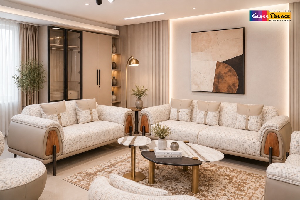 A sofa isn’t just where you sit - it’s where life happens. ✨

From morning coffees to evening conversations, create moments that matter with a sofa that’s as comfortable as it is beautiful. Designed with premium craftsmanship, elegant textures, and timeless style, this statement piece transforms every living room into a space you’ll love coming home to.

Visit Glass Palace Furniture and explore Tricity’s largest collection of premium luxury sofa sets, curated to suit every home and every style.👇
📍 Dera Bassi – Chandigarh–Ambala Highway, Near Toll Plaza, Dera Bassi, Punjab 📞 85580-00666
📍 Mohali – Plot No. 130, Sector 82, JLPL Industrial Area, Sahibzada Ajit Singh Nagar, Punjab 📞 76961-11122
📍 Panchkula – Plot No. 286, Industrial Area Phase 1, Panchkula, Haryana 📞 98781-86363

#GlassPalaceFurniture #LuxuryLiving #PremiumSofas #SofaDesign #LivingRoomGoals ModernInteriors LuxuryFurniture HomeDecor InteriorInspiration DesignerFurniture ElegantHomes FurnitureShopping Mohali Panchkula DeraBassi TricityHomes