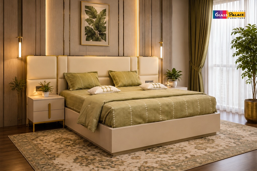 Where Luxury Meets Rest. ✨🛏️

Elevate your bedroom with a design that speaks of elegance, comfort, and timeless sophistication. Featuring a plush upholstered headboard, sleek contemporary styling, and premium finishes, this bedroom set is crafted to turn every night into a luxurious retreat.

Because the perfect day begins with the perfect bedroom.

📍 Available at all 3 Glass Palace Furniture Showrooms:

Mohali
📍 Plot No. 130, Sector 82, JLPL Industrial Area, SAS Nagar, Punjab
📞 +91 76961 11122

Dera Bassi
📍 Chandigarh–Ambala Highway, Near Toll Plaza, Dera Bassi, Punjab
📞 +91 85580 00666

Panchkula
📍 Plot No. 286, Industrial Area Phase 1, Panchkula, Haryana
📞 +91 98781 86363

Visit Glass Palace Furniture and discover premium bedroom collections designed for modern luxury and lasting comfort.

#GlassPalaceFurniture #BedroomSet #LuxuryBedroom #PremiumFurniture #DesignerFurniture ModernBedroom HomeInteriors LuxuryLiving BedroomInspiration TricityFurniture Mohali DeraBassi Panchkula