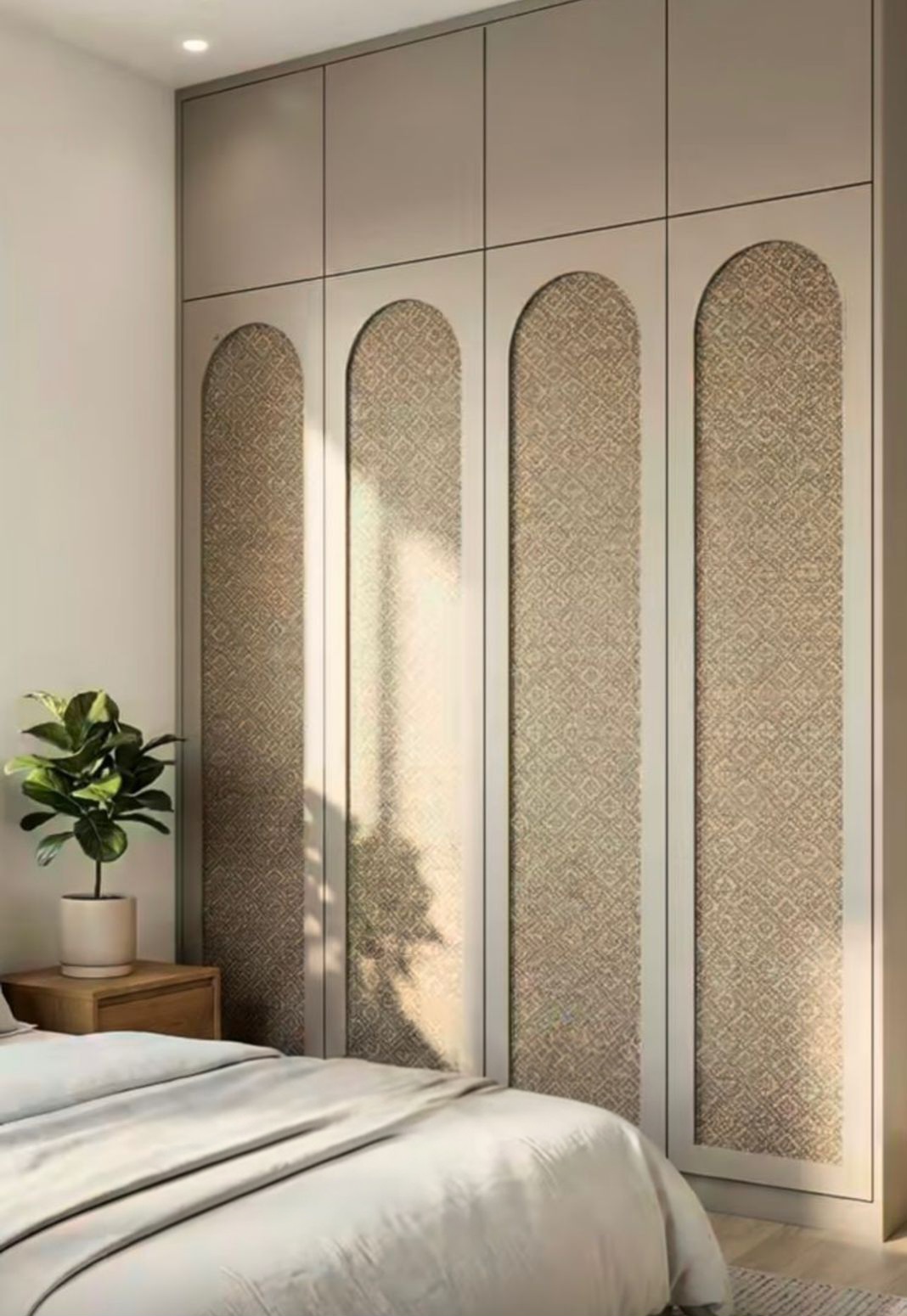 Arched Panel cane Mica Wardrobe