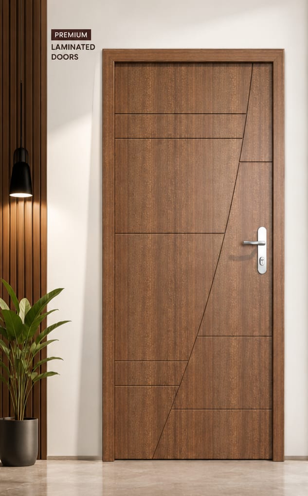 UBuild Nova Line Laminated Door – Walnut Finish