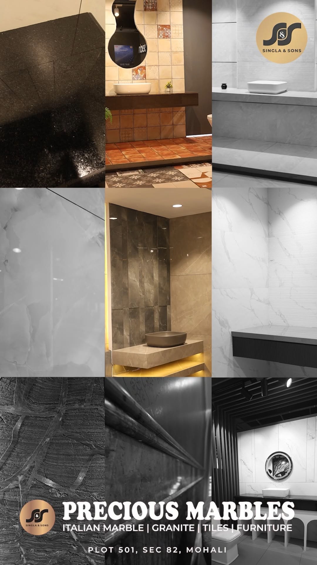 Every texture brings a different perspective.
Every finish brings a different feeling.

From bold granites to timeless marble and statement tiles, discover a collection designed to bring every vision to life.

Visit Precious Marbles by Singla & Sons and explore the surface your space has been waiting for.

?? Plot 501, Sector 82, JLPL Industrial Area, Mohali
?? 077430 00978
?? [www.preciousmarbles.in](http://www.preciousmarbles.in)

(premium marble, italian marble, luxury granite, designer tiles, luxury interiors, marble showroom Mohali, home design, architectural materials, premium surfaces, Precious Marbles)