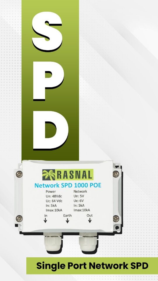 Level up your outdoor networking! Introducing our Single Port Network SPD with key advantages:

Waterproof
POE++ Compatible
Gigabit Ethernet

Ideal for safeguarding your Outdoor Cameras, PTZ Cameras, Radios, and more. Built with a shielded enclosure and connectors for ultimate reliability.

#rasnal #technology #safegaurding