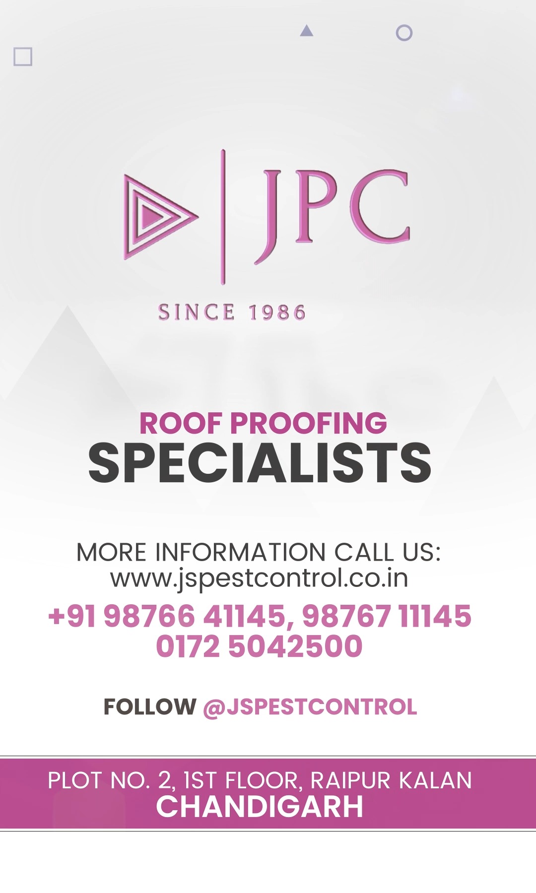 💧🏠 JS Pest Control – Your Roof Waterproofing Specialists! 🔧🌧️
Tired of leaky roofs and damp ceilings? Trust JS Pest Control – the experts in roof waterproofing solutions. We protect your home from rain, moisture, and long-term water damage with high-quality, weather-resistant treatments.
✅ Expert Roof Waterproofing Services
✅ Prevents Leaks, Dampness & Mold
✅ Durable, Long-Lasting Protection
✅ Quick, Clean & Professional Work
Seal your roof. Secure your home. Choose JS Pest Control – Roof Proofing Specialists you can rely on!
📞 Call or DM us today for a free inspection!
#JSWaterproofing #RoofProofingExperts #LeakFreeRoof #HomeProtection #DryAndSafe