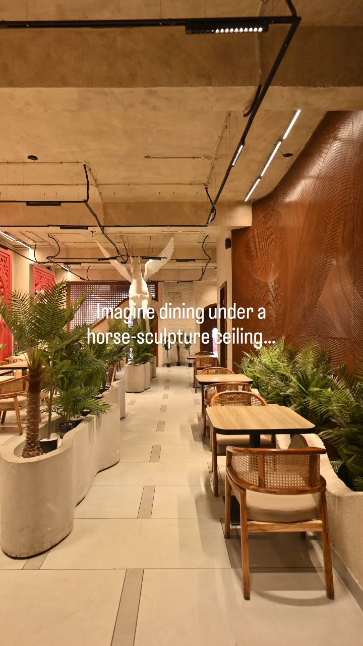 Where every wall tells a story & even the ceiling becomes art 🐎
From textured surfaces to sculptural details — we turned this restaurant interior into an experience.
Ready to elevate your space? 

📩 Send us a message now and let’s start your transformation..
#InteriorDesignIndia 
#RestaurantInterior 
#TextureWallDesign 
#CeilingDesign 
#HospitalityInteriors 
#CommercialInteriorDesign 
#ArchitectsOfIndia 
#InteriorStyling 
#LuxuryRestaurant 
#InteriorInspiration 
#DesignStudio 
#ArchitectureLovers 
#InteriorDecor 
#DesignForBusiness 
#InteriorTrends2025