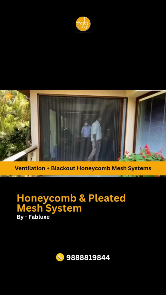 Honeycomb & Pleated Mesh System | By FabLuxe ✨

Upgrade your windows with a smart combination of honeycomb & pleated mesh systems — designed for comfort, protection, and a clean modern look.

✔ Keeps insects out while allowing fresh air flow
✔ Enhances insulation & reduces heat
✔ Smooth operation with sleek, space-saving design
✔ Perfect for modern homes & windows

From selection to perfect fitting, FabLuxe ensures a seamless experience with premium quality installation.

📞 9888819844 | 9888819822

#Pleated mesh #fabluxe