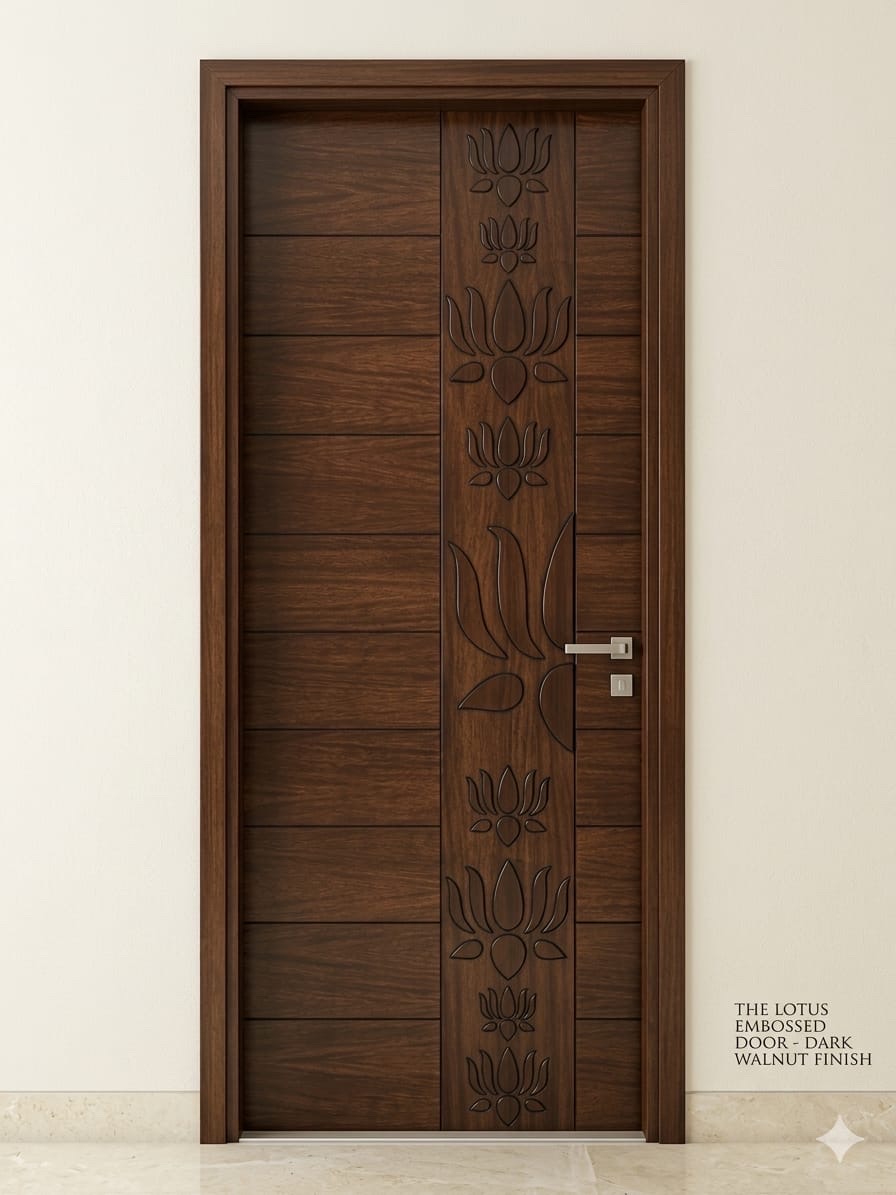 Lotus wooden door