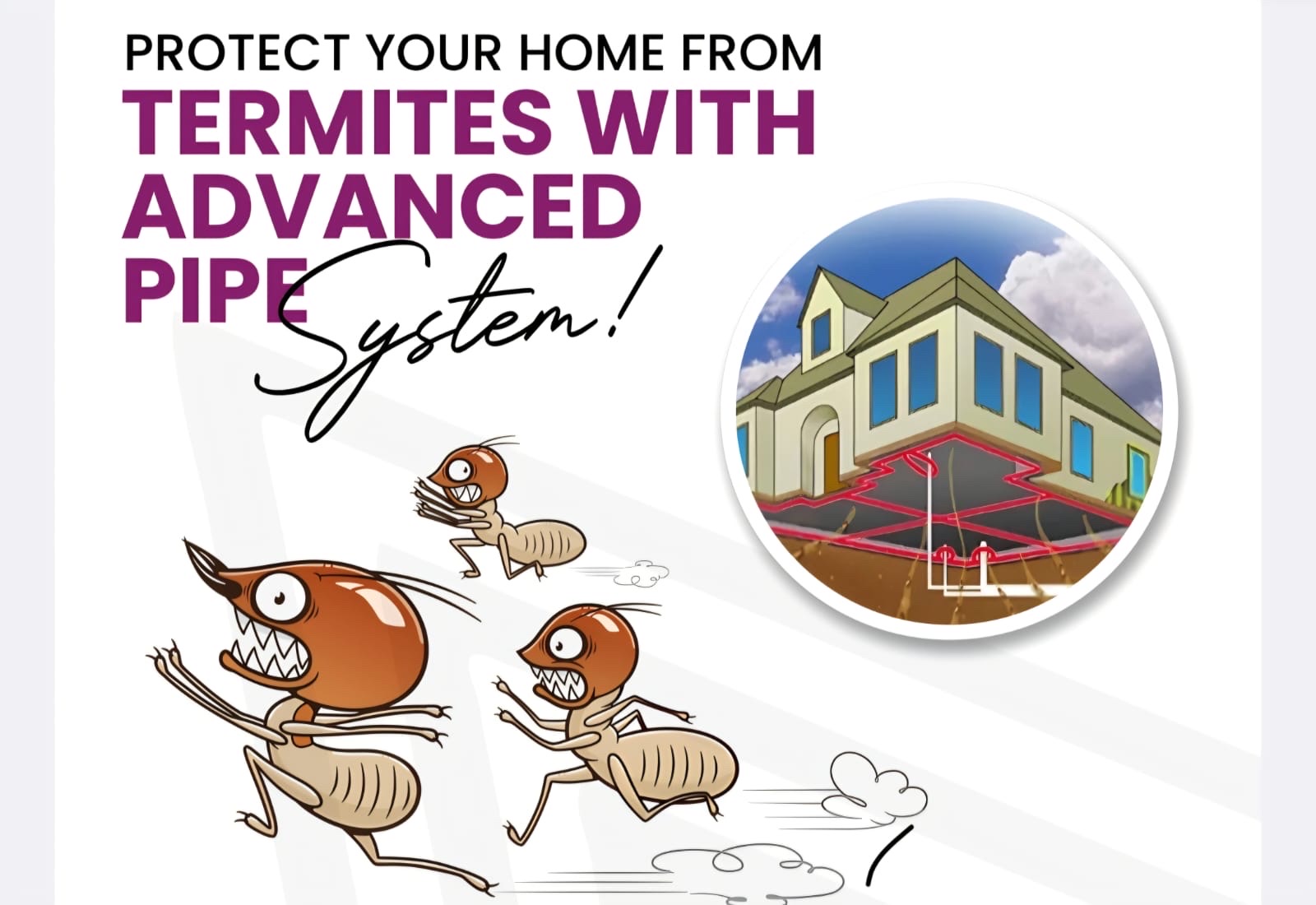 Termite control pipe system