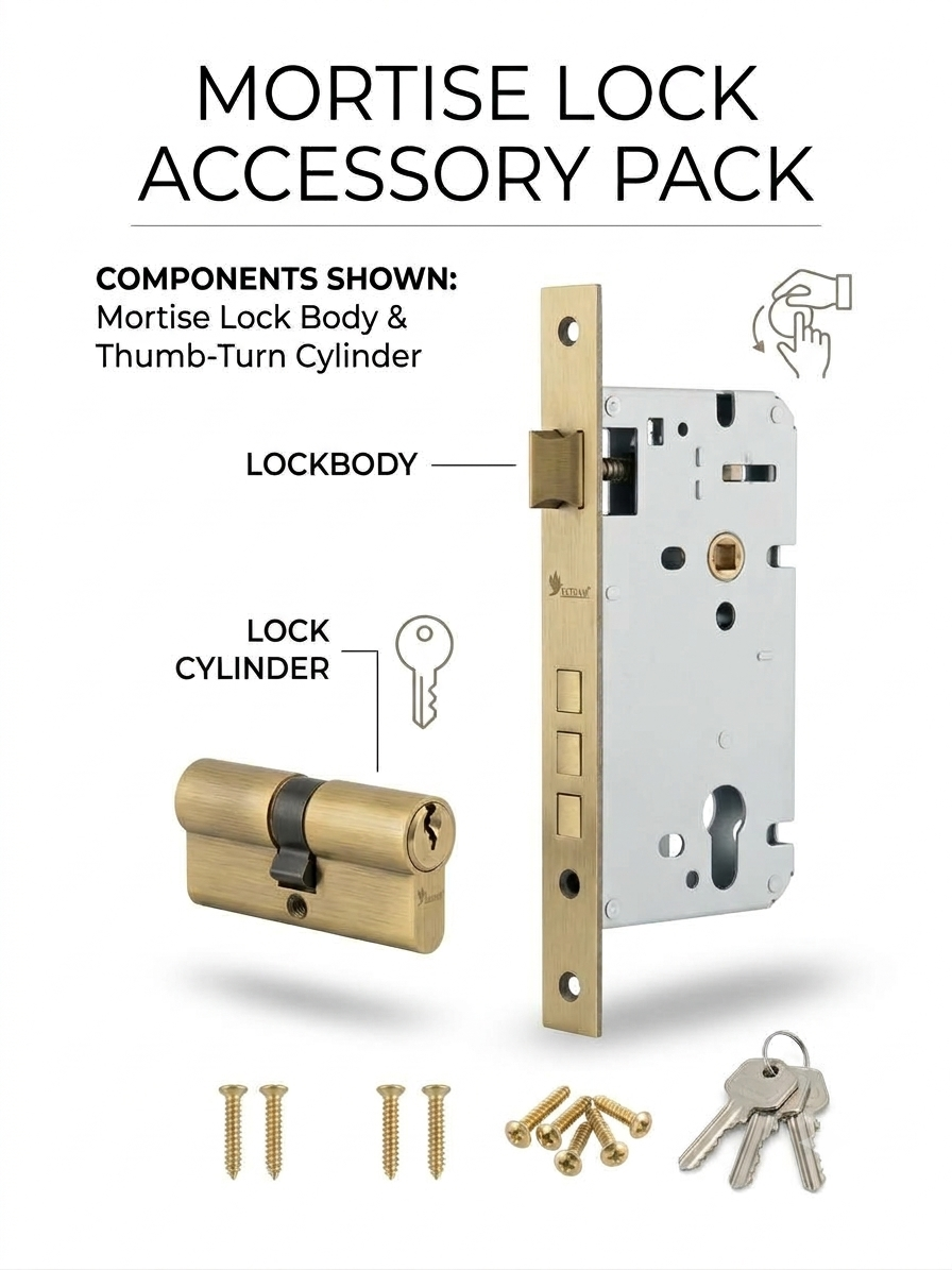 Vt 66 Brass Mortise Handle with Lock — image 2