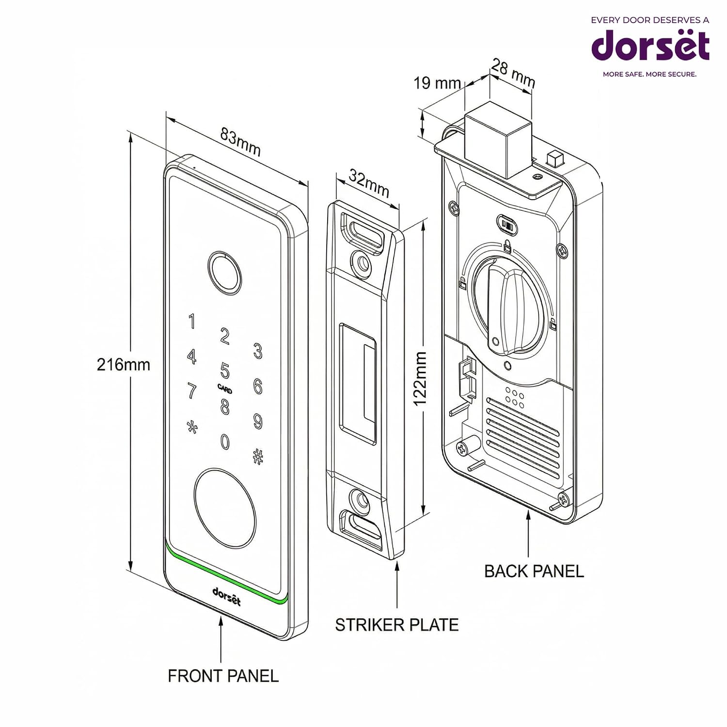 DG 905 Digital Rim Lock with 5-in-1 Access Dorset — image 5