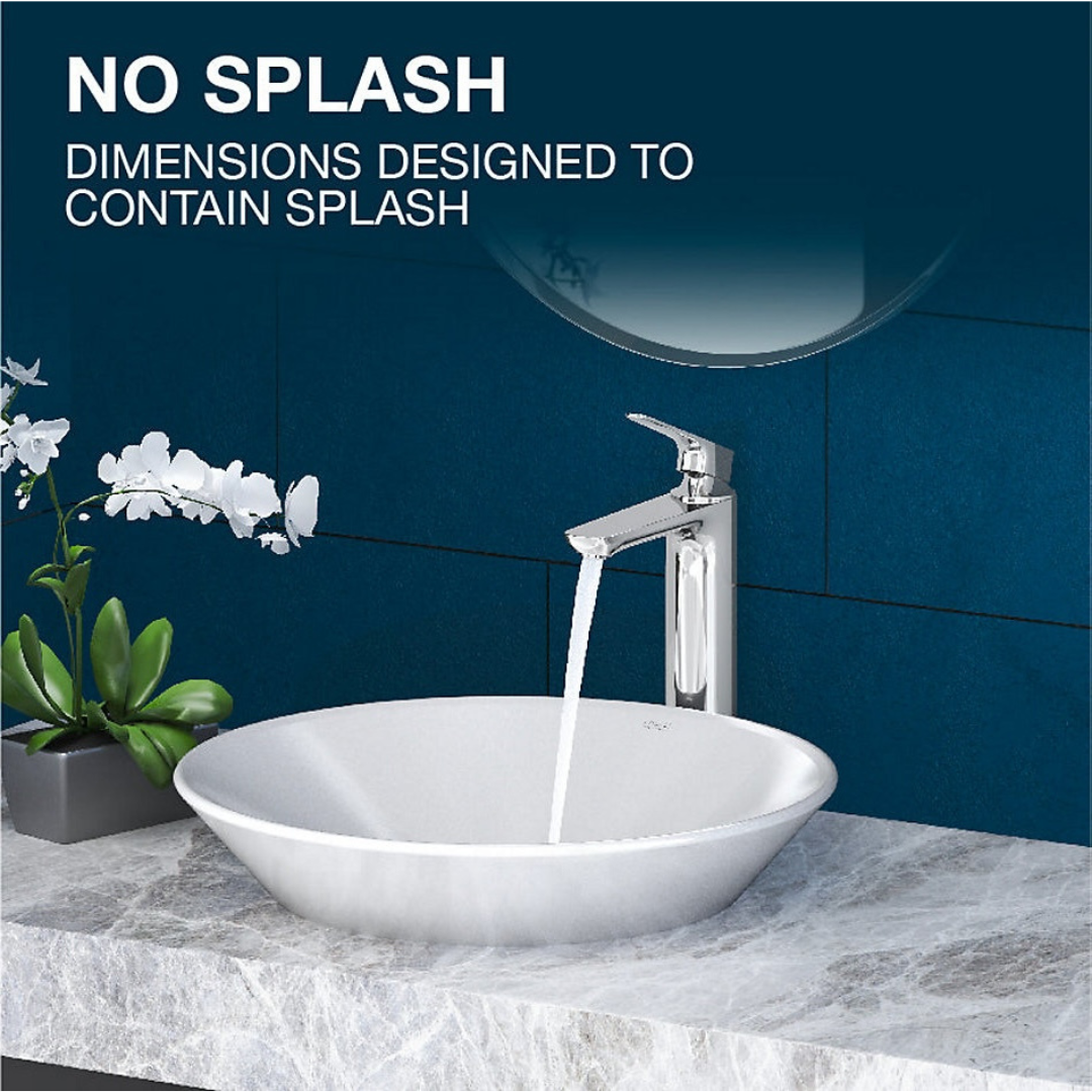 Conical Bell™ 41.3 cm round vessel bathroom sink with glazed underside, no — image 10