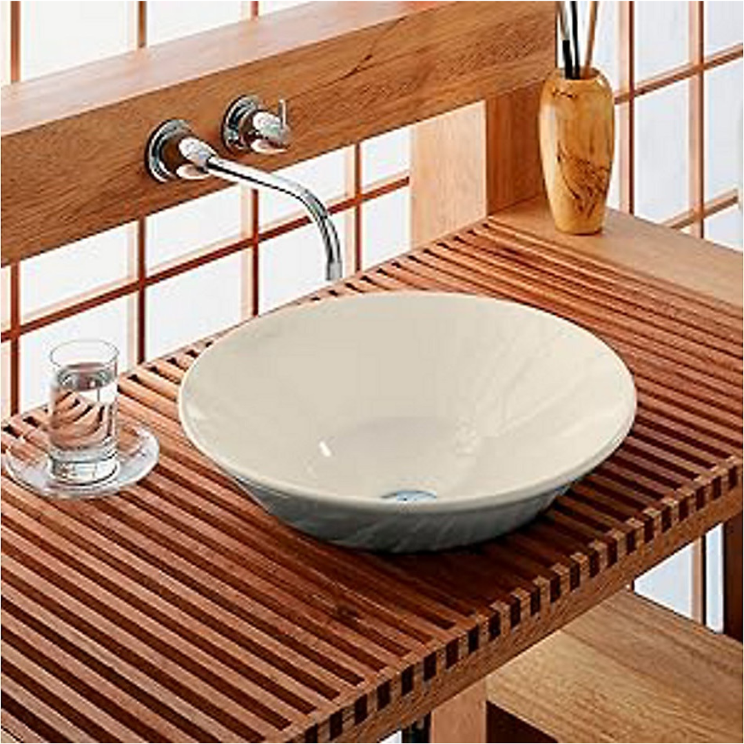 Conical Bell™ 41.3 cm round vessel bathroom sink with glazed underside, no — image 6