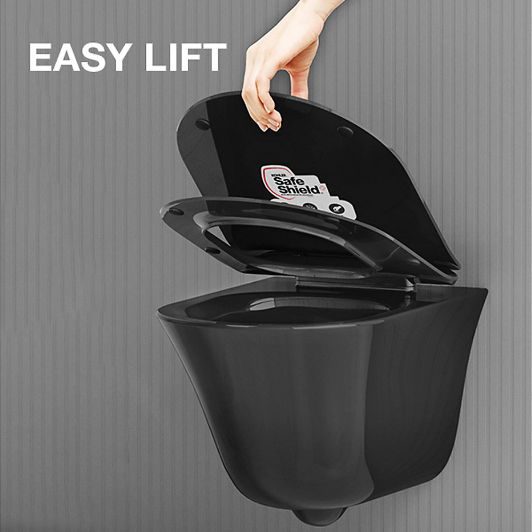 Vive wall hung toilet bundle in Black — image 2