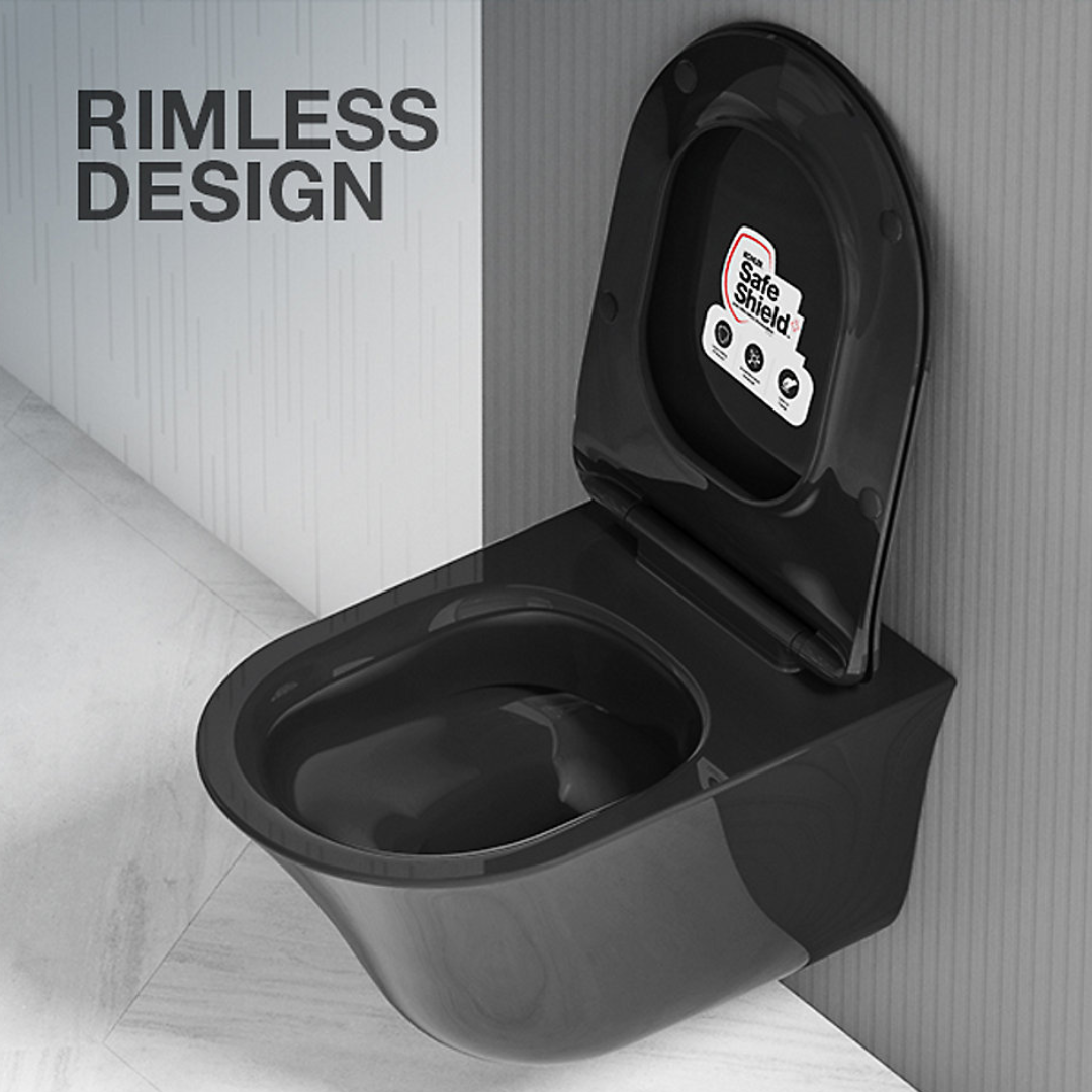 Vive wall hung toilet bundle in Black — image 3