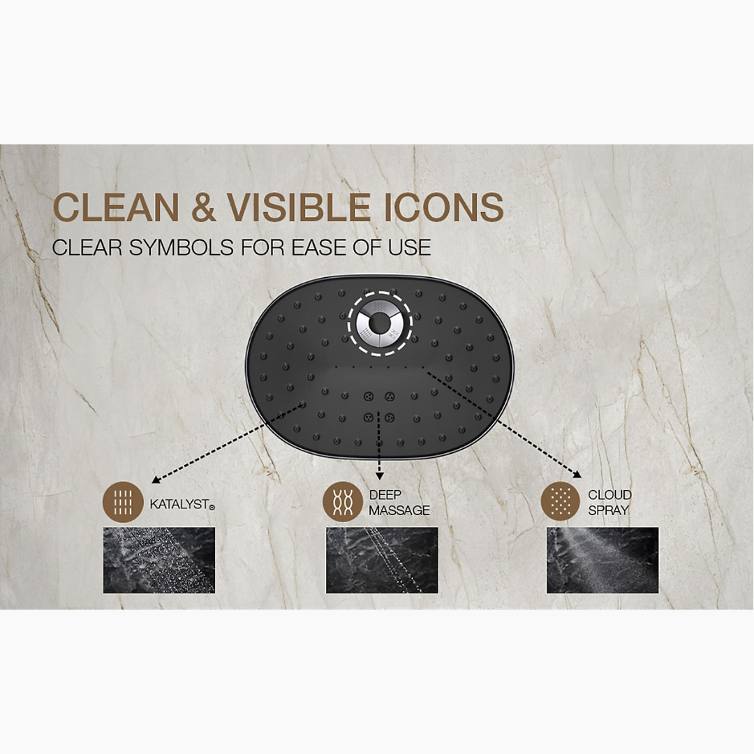 Statement™ Oblong three-function 20.2 cm showerhead, 9.5 lpm — image 7