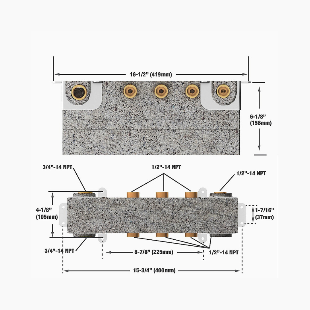 Anthem™ Four-port recessed mechanical thermostatic valve — image 3